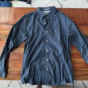 Eddie Bauer Navy Plaid Button Down Shirt